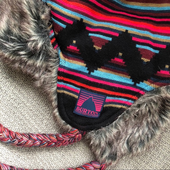 Sold Burton winter hat trapper style fur hot pink - Picture 2 of 4